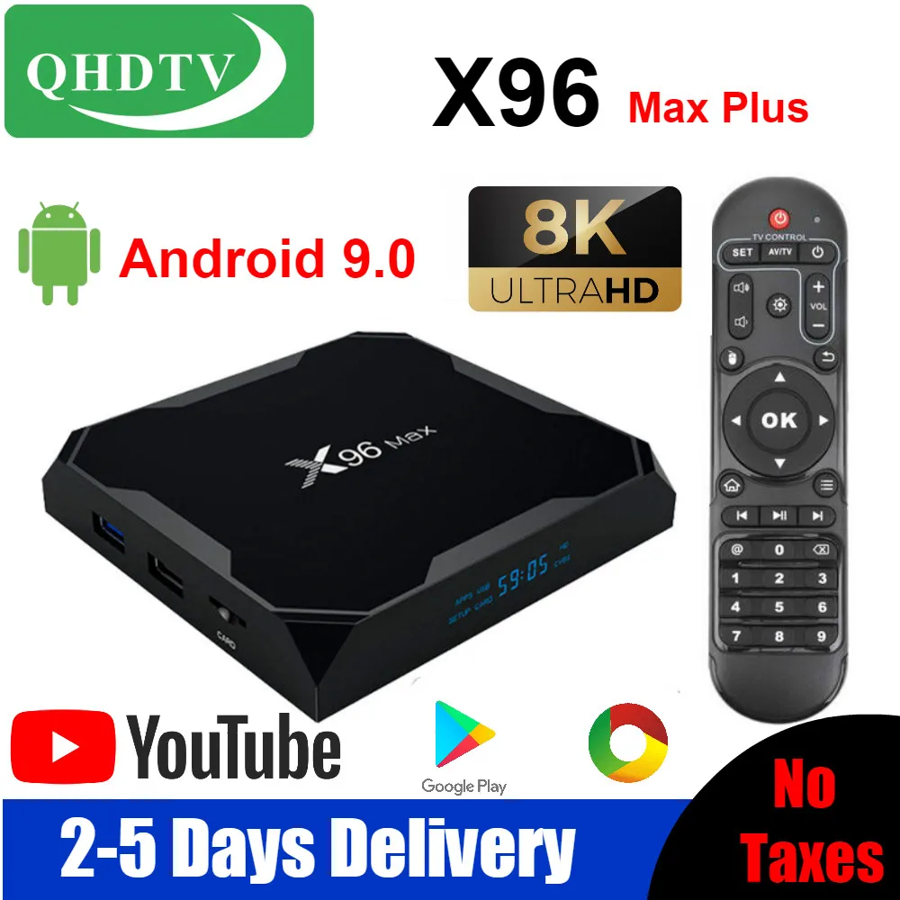 

8K Android 9.0 Leadcool TV Box Smart TV Box X96 MAX plus Amlogic S905X3 Media Player 32G/64G QHDTV code X96MAX set top box