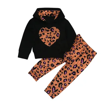 

Girls Infant Baby Winter Leopard Hoodie Sweatshirt Long Pants Clothes Suits Sets For 3 Months To 3 Years Roupa Menina