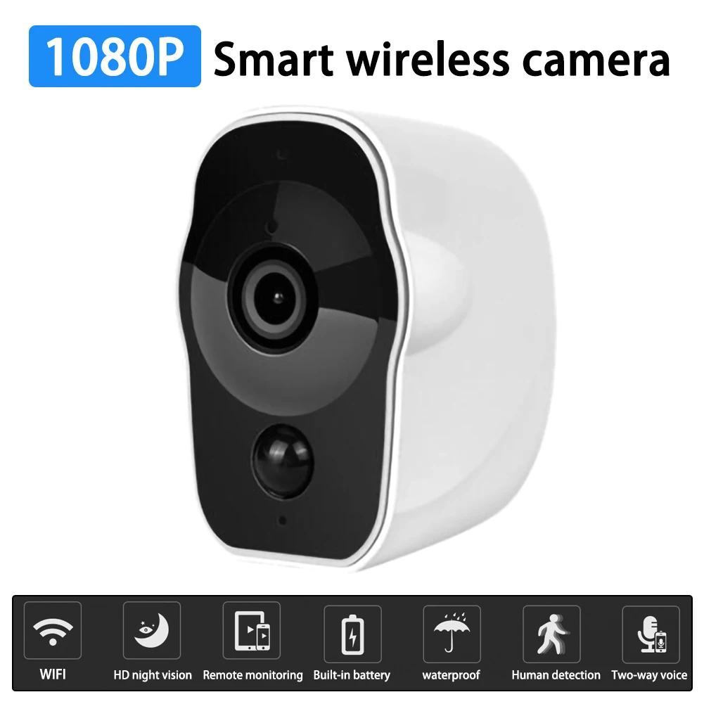 

USB Charge Battery Powered 1080P Wireless IP Camera WiFi HD Surveillance Camera Waterproof CCTV Indoor Outdoor IR Record Audio