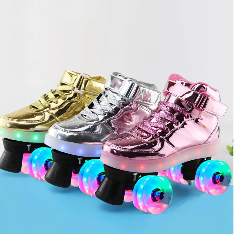 Patins de rolo de linha dupla 4