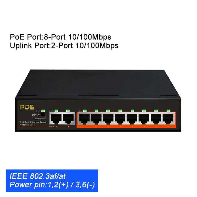 Poe switch, 48V active poe switch, 4/6/8/16 port poe switch, unmanaged poe  switch