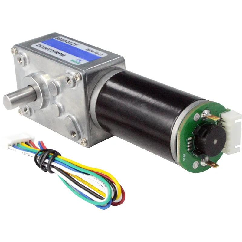 Hohe Drehmoment 12v DC Motor 24V Elektrische Motor Wurm getriebe motor Mit  Encoder - AliExpress