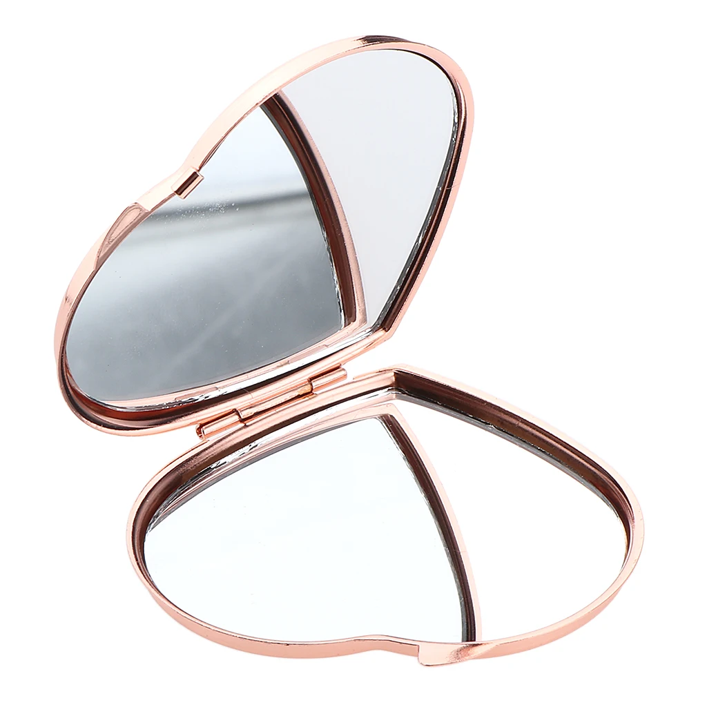 1 Piece Heart Shaped Compact Cosmetic Mirror- Elegant Compact Pocket Makeup Mirror, Handheld Travel Size Mirror