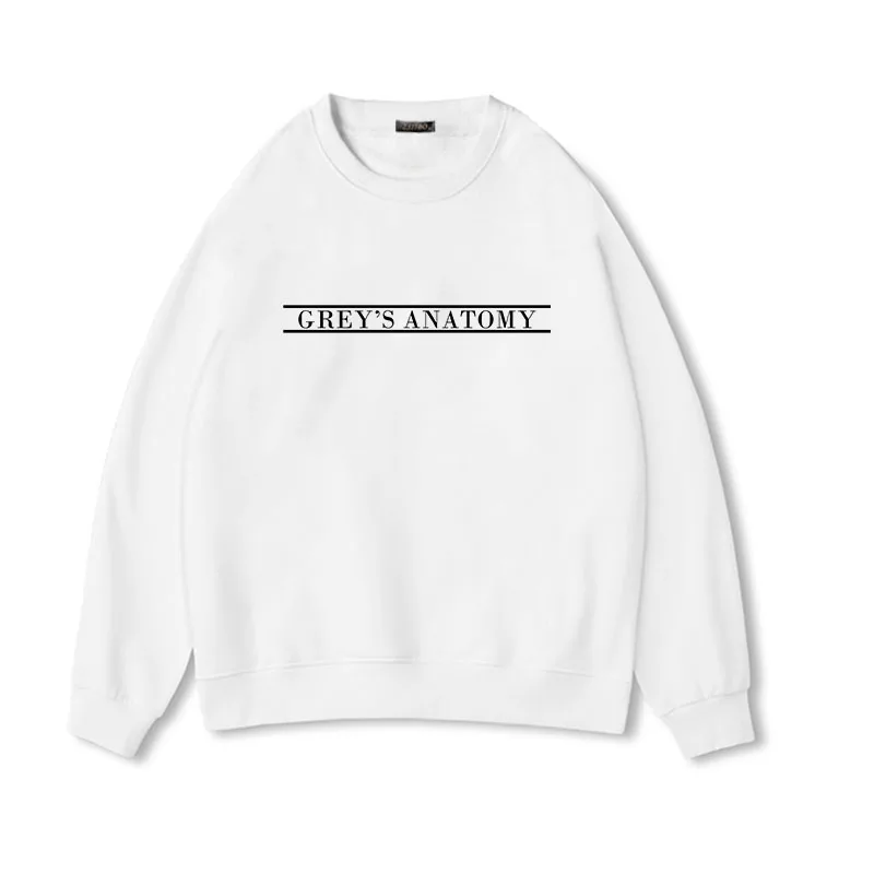 GREY'S Анатомия с буквенным принтом, Женская Толстовка Moletom Do Tumblr, новые зимние пуловеры, Повседневная Толстовка GREYS ANATOMY, модные топы