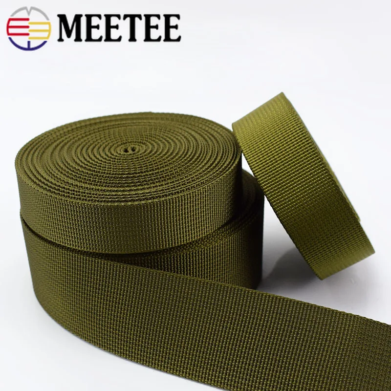Нейлоновая лента Meetee 10 метров 20-50 мм ArmyGreen для отделки безопасный ремень рюкзака