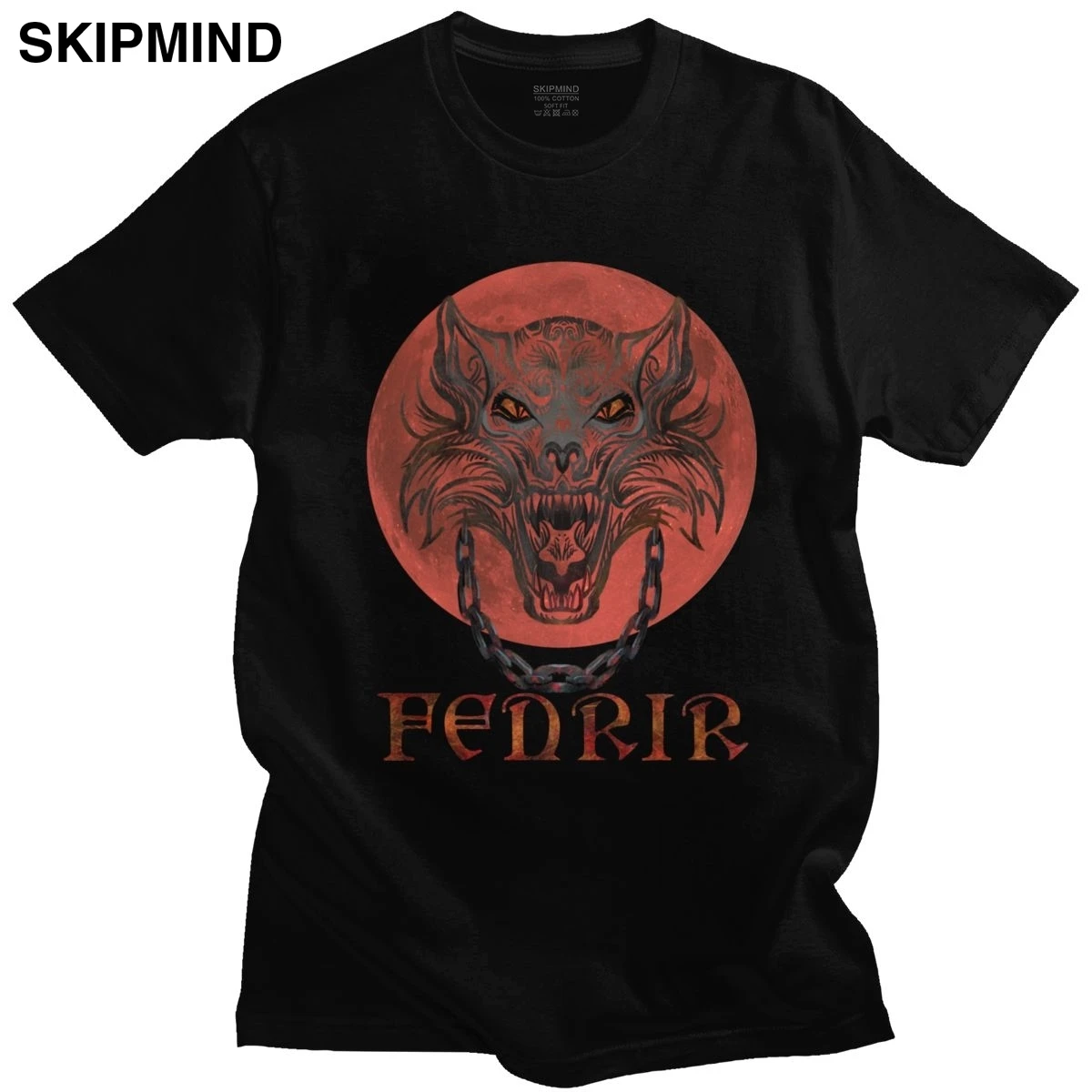 Мужская футболка Fenrir Viking мягкая хлопковая Повседневная с коротким рукавом и