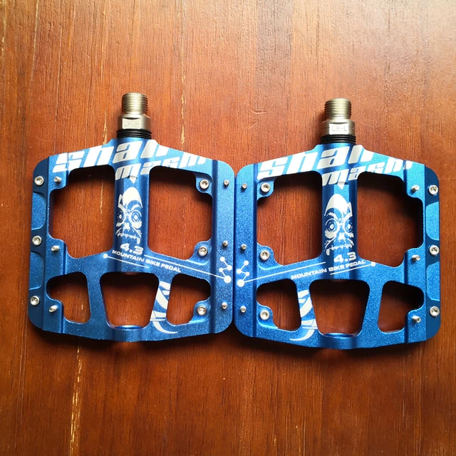 New CNC Aluminum Alloy Sealed 3 Bearing Anti-slip Bicycle Pedals flat foot Ultralight Mountain Bike Pedals MTB Bicycle Parts Blue