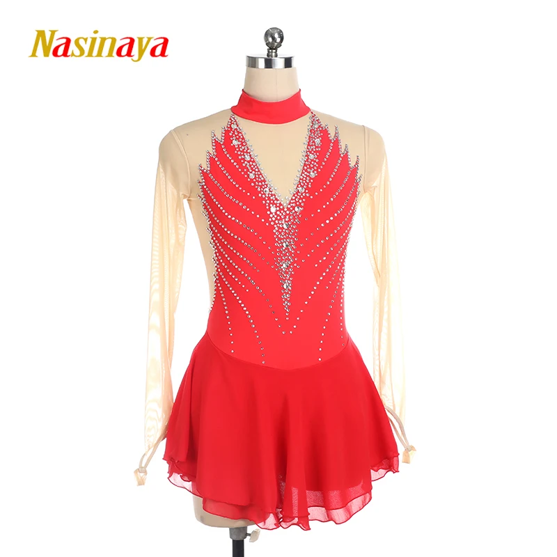 Nasinaya Figure Skating Competition Dress Women's Children's Rhythmic Gymnastics Performance V-neck Black Dress