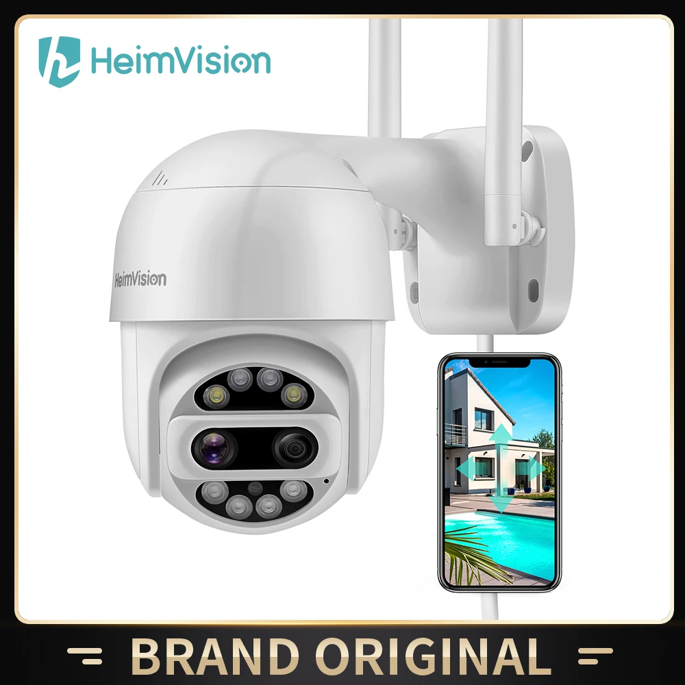 HeimVision HMF12MQ PTZ Security Camera Outdoor 2x2MP Ultra HD Dual Lens 360° View Smart Wi-Fi Wireless Video Camera Home Monitor