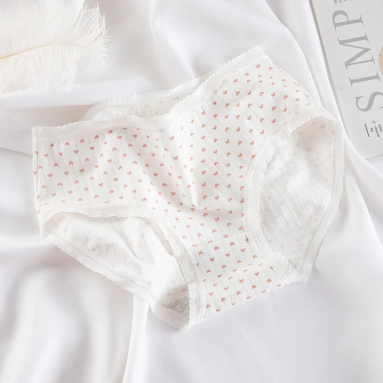 High Quality Love Panties  Lingerie Girl Soft Cotton Underwear Pink Briefs Girls Pants Sexy Lingerie12432