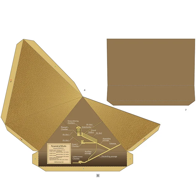 Egypt Great Pyramid of Khufu Mini 3D Paper Model House Papercraft DIY Art Origami Building Kids Adult Handmade Craft Toys QD-203 4