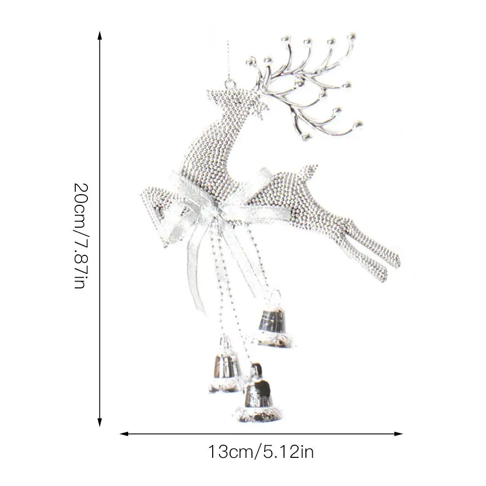 1 шт., серебристые, золотистые рождественские безделушки, рождественские украшения на елку, олени, вечерние украшения, Рождественский Декор, олень с колокольчиками