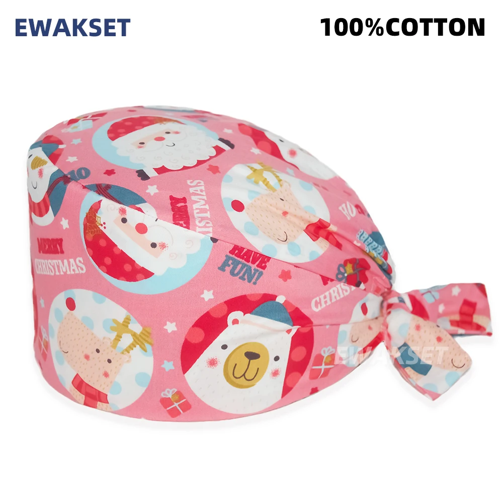 Unisex Soft Scrub Cap Cartoon Printing Scrubs Hat for women surgicals hat women's and men operating room hat Nursing accessories 6