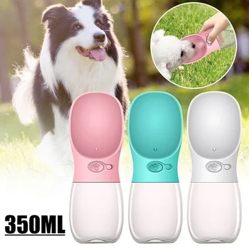 

Pet Dog Water Bottle Travel Puppy Cat Drink Bowl Outside Water Dispenser 350ML