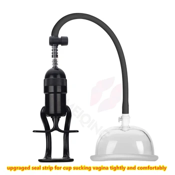 Vacuum Manual Pump Enlarger Vagina Clitoris Sucker Nipple Stimulator Sucking Cup Massager Sex Toys With Silicone Ring for Female 6