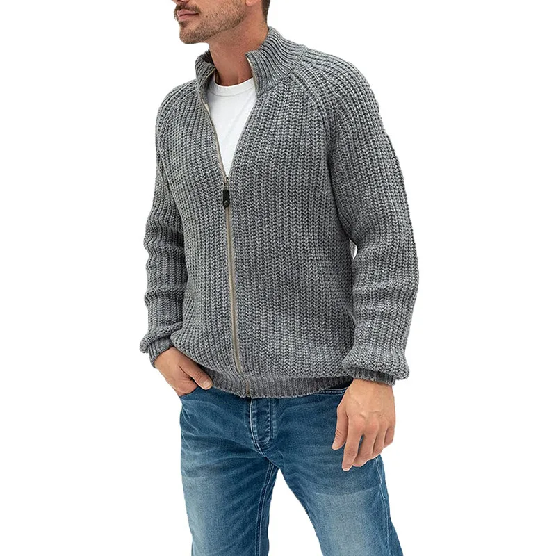 

Autumn 2021 Men' s Outwear Fashion Middle Length Winter Sweater Cardigan Men