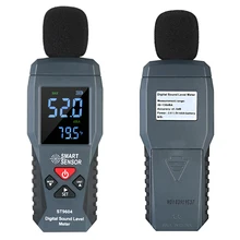 Цифровой измеритель уровня звука термометр высокой точности 30-130 дБ, децибел метр большой ЖК-дисплей подсветки Sonometer шум