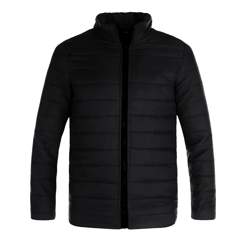 Модная мужская Тонкая зимняя куртка пальто из хлопка повседневные ветровки парки куртки Мужская Куртка зимние пальто - Цвет: black