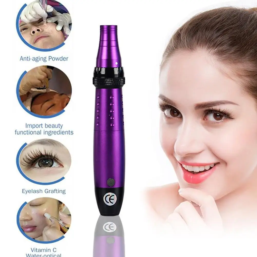 

TMS Electric Nano Micro Needles AUTO Derma Stamp Pen With 12 Pins Anti-aging Remove Scar Reduce Wrinkles Skin Care