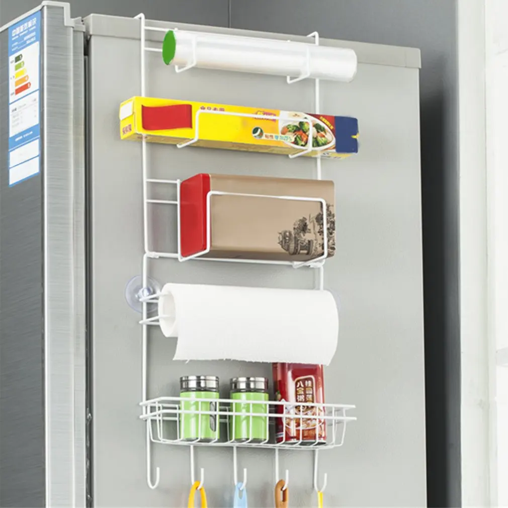 Refrigerator Multi-layer Side Shelf Holder Multifunctional Kitchen Supplies Organizer with Suction Cups | Инструменты