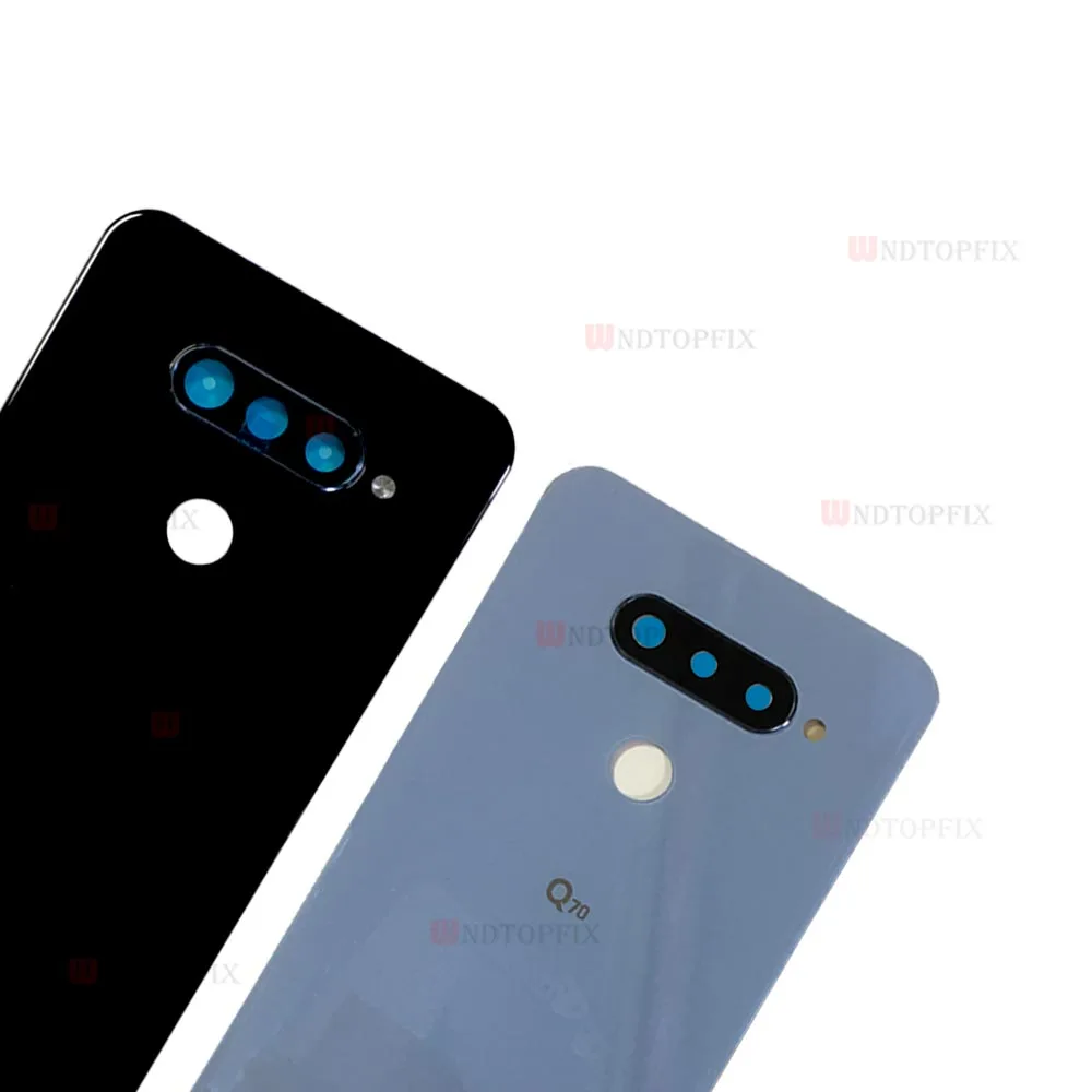 Стекло для LG Q70 Батарея крышка дверца батарейного Q70 сзади Корпус задний Чехол с объективом+ клей Запасная часть