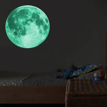 30cm świecący księżyc 3D naklejki ścienne dla dzieci pokój dzienny dekoracja sypialni naklejki domu świecące w ciemności naklejki ścienne tanie i dobre opinie CN (pochodzenie) Kreatywny For Wall Naklejki na przełączniki Jednoczęściowy pakiet PATTERN None 30cm 20cm 12cm Luminous Moon