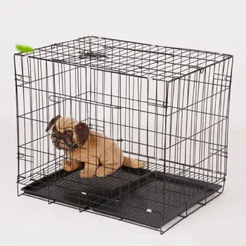

Wire Rectangular Cage for Small Pet Birds and Dog Rabbit Equipped with Extractable Tray Feeders Breeding Accessories