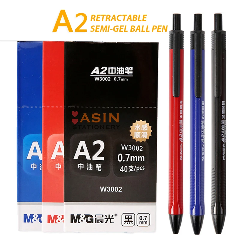 10/20/30/40pcs M&G Colorful Retractable Ballpoint Pen 0.7mm blue black red Ball Point Pen Pens for school office supplies