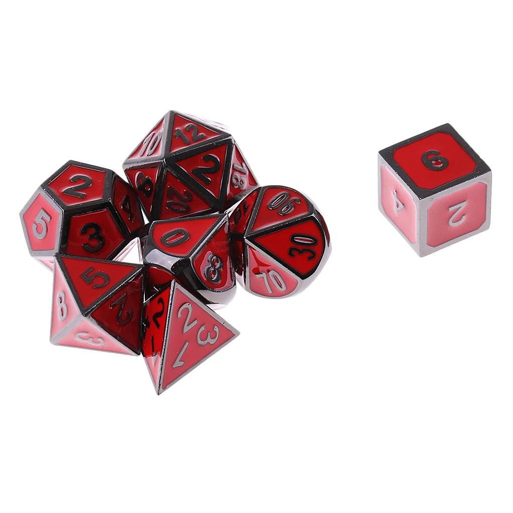 Кубики из Сплава Комплект D4 D6 D8 D10 D12 D20 многогранные для Настольная игра