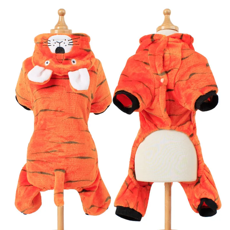 Утолщенные забавные костюмы для питомцев с динозавром, зимнее теплое флисовое пальто для кошек, одежда для собак, кошек, кофта с капюшоном с котенком, одежда для щенков, одежда для домашних животных - Цвет: 8