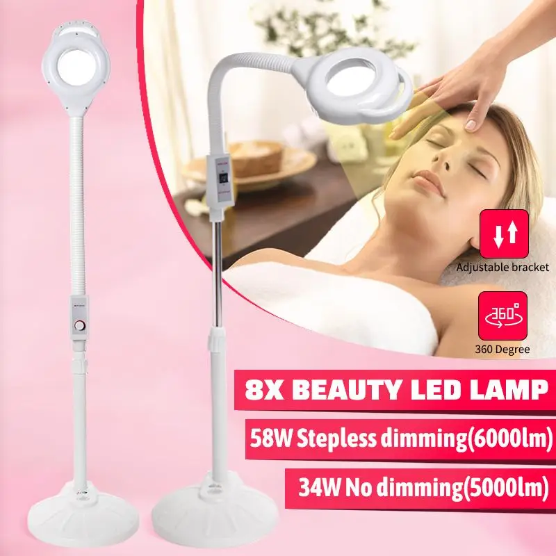 

16X Diopter LED Magnifying Floor Stand Lamp Magnifier Glass Facial Cold Ligth Len Facial Light For Salon Nail Tattoo Dentist