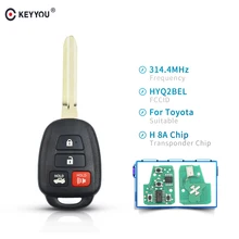 KEYYOU – clé télécommande intelligente à 4 boutons, 314.4 MHZ, avec puce H HYQ2BEL, pour Toyota Camary Corolla