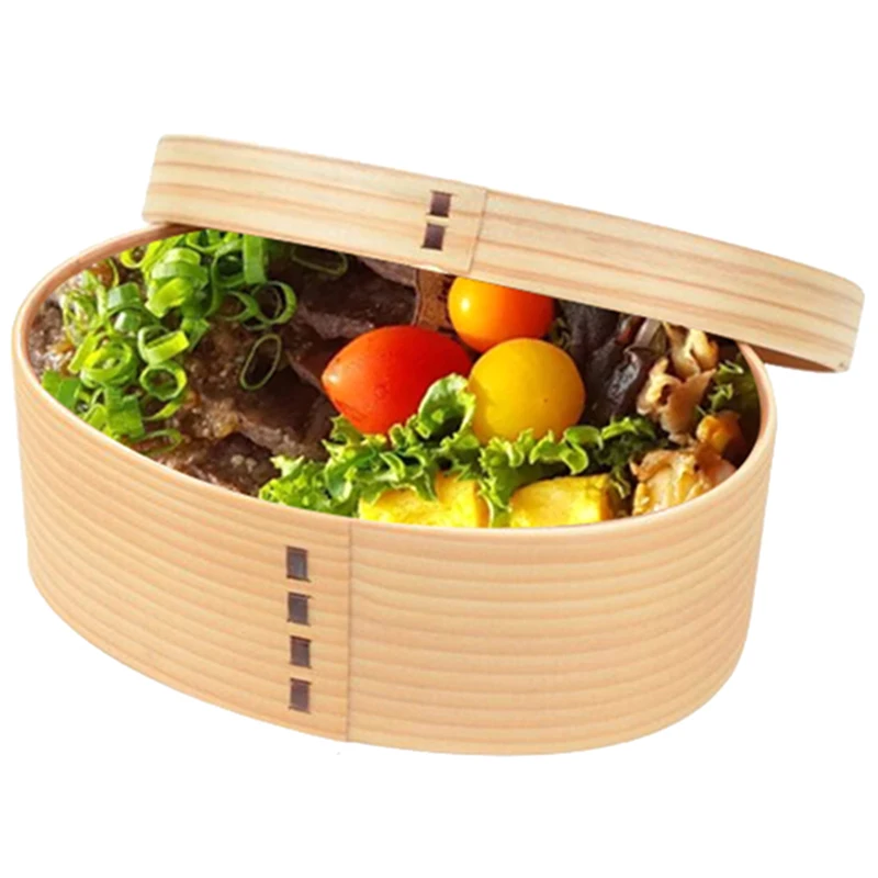 

1Pcs Wooden Lunch Box Sushi Lunch Box Child Fruit Storage Food Container