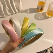 

2022 Fashion Hair Band Satin Solid Color Hair Hoop Headbands Designer Hairband Girls Hair Band Accessories For Women Headwear