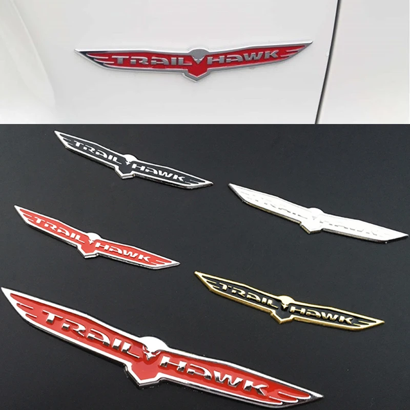 Для Jeep TrailHawk Wrangler JK TJ YJ Liberty Patriot Grand Cherokee Commander Renegade Wing Metal Side Tail Sticker Decoration |
