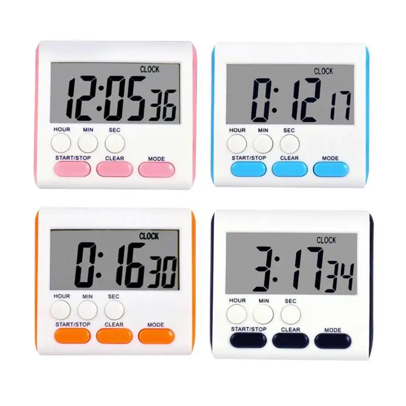 

Kitchen Timer Upgraded Version Two-Channel Large Screen Cooking Count Up Countdown Alarm Timer Magnetic Electronic Clock