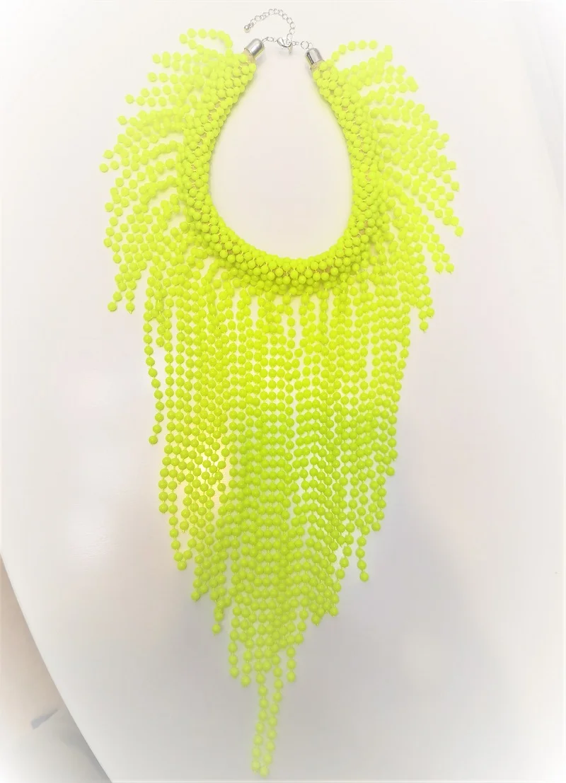 Handmade CHIC Ins European Fashion Neon Yellow Statement