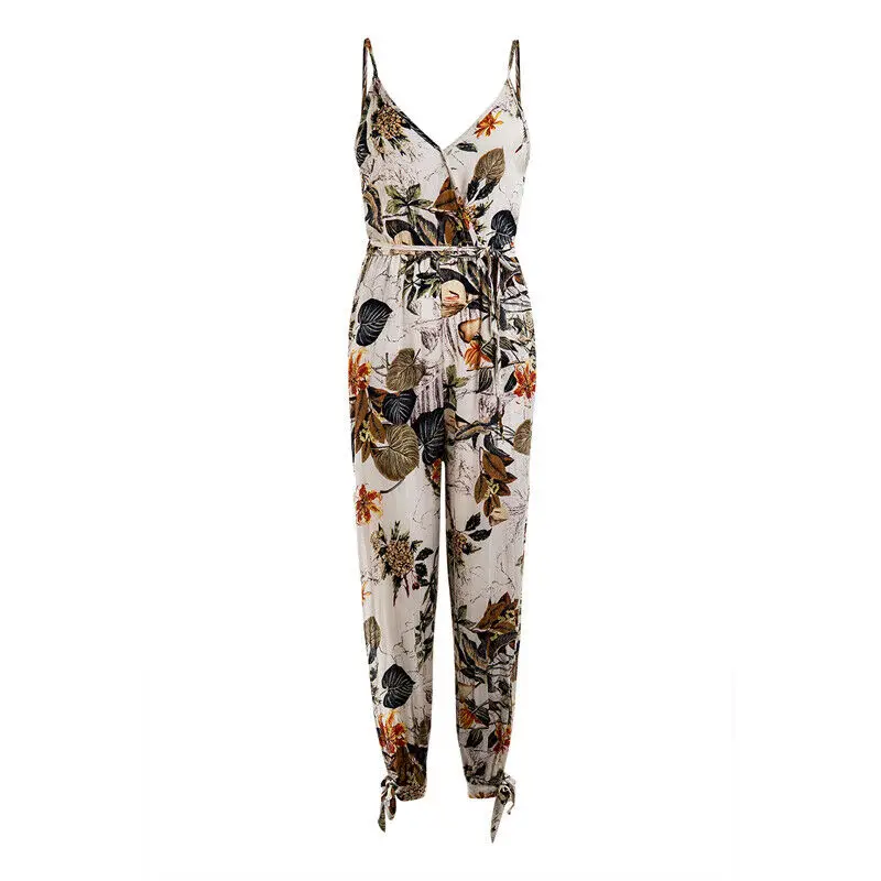 

Casual Women Summer Floral Print Long Jumpsuit Lady Women Ladies Sleeveless Sexy Clubwear Bodycon Party Jumpsuit Romper Trousers