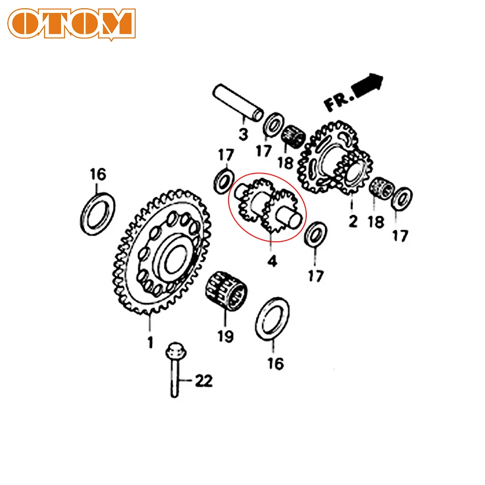 OTOM моторный пусковой механизм AX-1 NX250 двигатель стартовый связанный двойной зуб шестерни для HONDA аксессуары для мотокросса