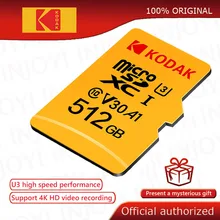 Kodak 512GB Micro SD карта класса 10 U3 4K высокоскоростной cartao de карты памяти карта памяти 512gb mecard C10