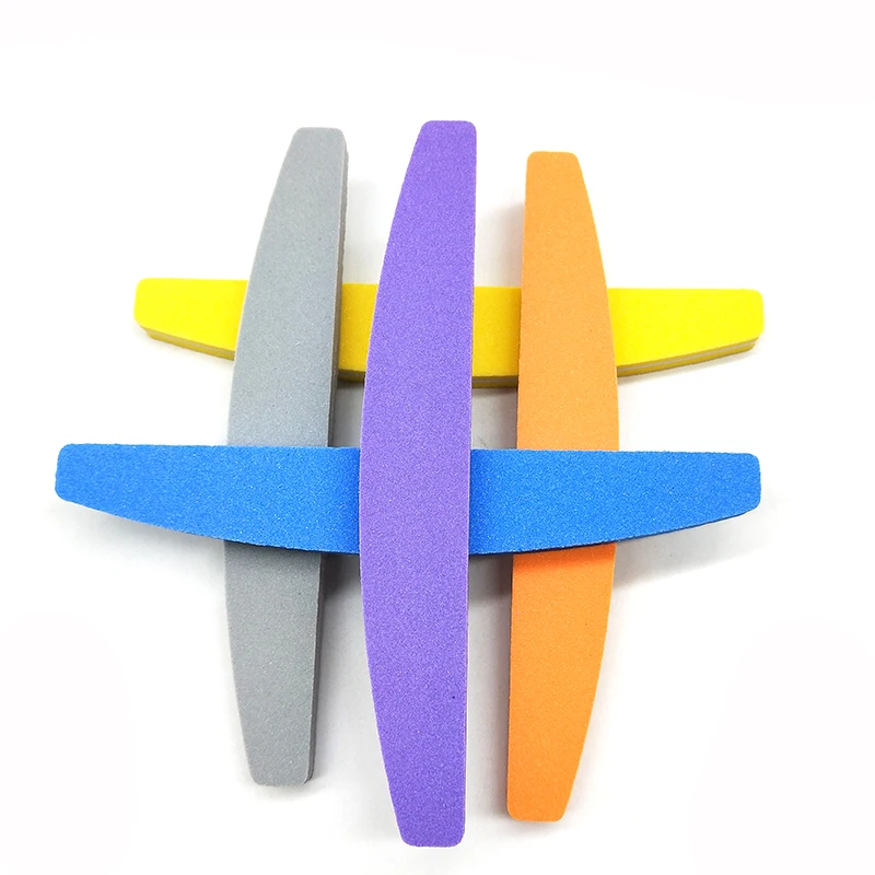 

10pcs/lot Professional Nail File 100/180 Sandpaper Nail Sponge Sanding Blocks Half Moon Grinding Polishing Manicure Care Tools