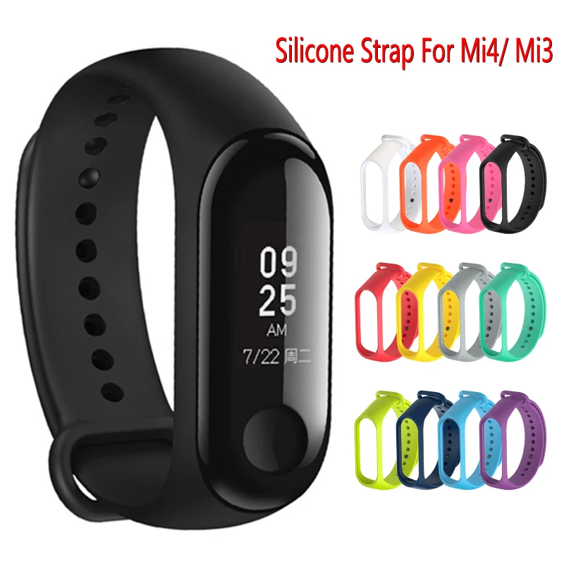 Силиконовый ремешок для Mi band 4 аксессуары Pulseira Miband 3 сменный силиконовый на
