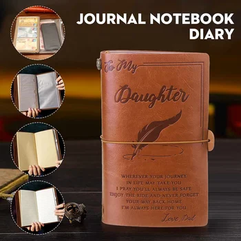 

20x12cm Engraved Leather Journal Notebook Diary To My Daughter Face Challenges Love Mom Engraved Notebook Diary