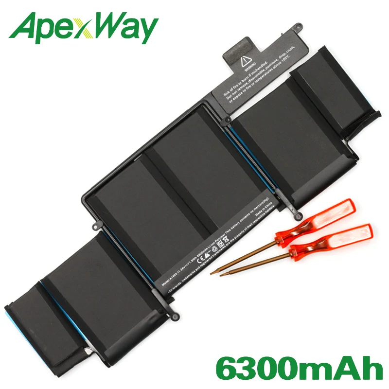 ApexWay 11,34 V 71.8WH A1493 Аккумулятор для ноутбука Apple MacBook pro retina 1" A1502(2013 лет