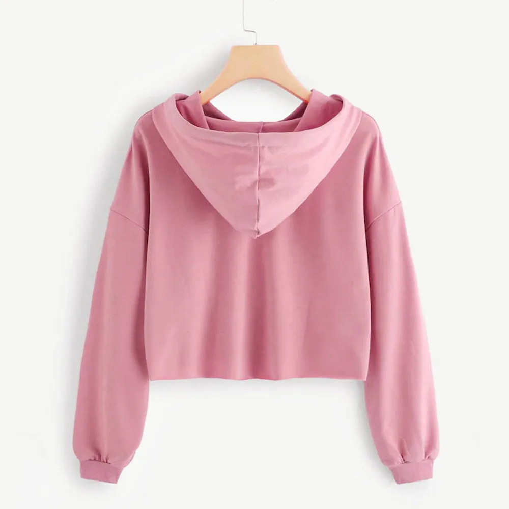 JAYCOSIN Fashion Women Casual Simple Sweatshirt Letter Long Sleeve Comfortable Popular Solid Color Soft Sweatshirt Blouse Tops