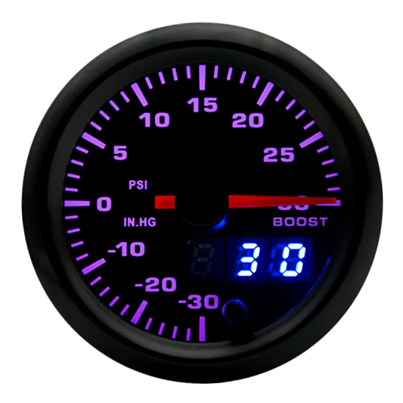 " 52 мм 7 цветов светодиодный автомобильный турбо Boost Gauge PSI метр аналоговый цифровой двойной дисплей Авто запасные части