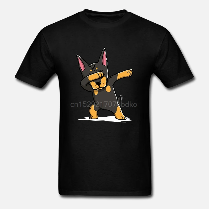 Мужская футболка Dabbing Doberman Pinscher забавная трехкомпонентная wo футболки Топ |