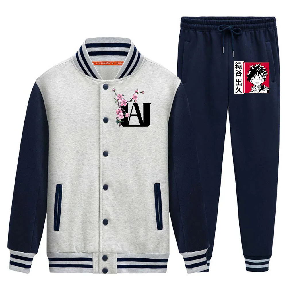 

Бейсбольный костюм My Hero моя геройская академия, косплей Deku, принт из двух частей, унисекс, кардиган, однотонный теплый жакет с длинным рукавом, куртка 2021