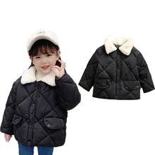 

Toddler Kids Warm Cotton Jackets Girls Clothes Kids&Babys Rabbit Fur Collar Coats New Winter Korean Style For Boys Outerwears