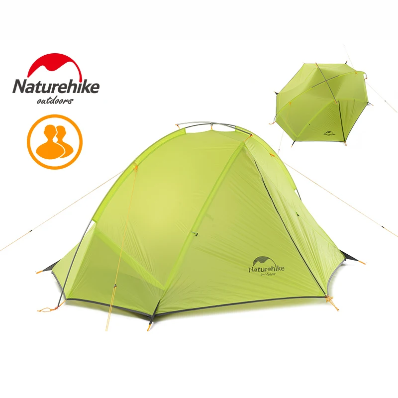 NatureHike Taga 1-2 Человек Палатка Кемпинг рюкзак палатка 20D сверхлегкий ткань NH17T140-J - Цвет: 2 person Green